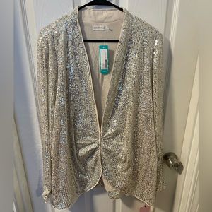 NWT 2X Silver Sequin Blazer